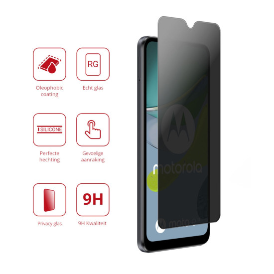 Rosso Tempered Glass Privacy - Αντιχαρακτικό Γυαλί Προστασίας Απορρήτου Οθόνης Motorola Moto E13 (8719246384455)
