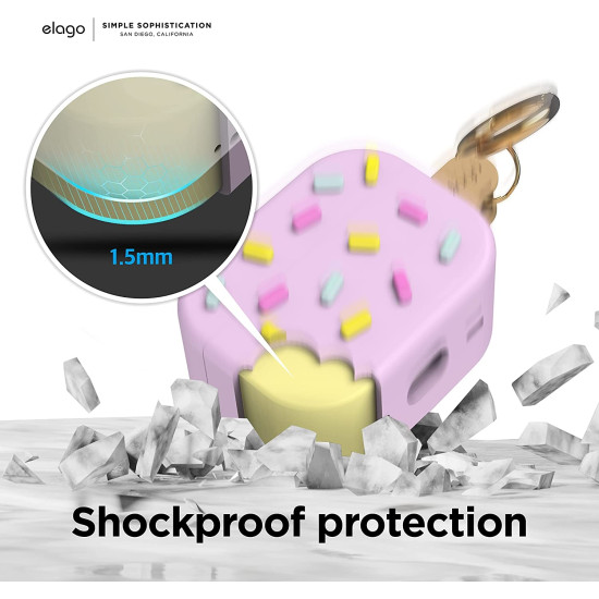 Elago AirPods Ice Cream Case - Θήκη Σιλικόνης για Apple AirPods Pro 2nd Gen - Lavender / Blueberry (EAPP2-ICE-LV)