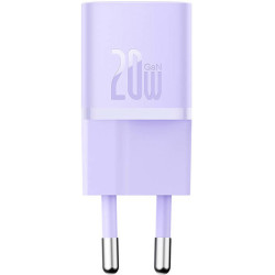 Φορτιστής Baseus GaN5 Fast Charger 1C Τοίχου Γρήγορος με 1 x Type-C 20W - Purple (CCGN050105)