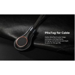 Pitaka Pita!Tag for Cable - Premium Θήκη / Μπρελόκ Apple AirTag 2 / 1 από Aramid Fiber / Vegan Δέρμα & Καλώδιο Type-C σε Lightning - 19cm - 3A - Black / Orange (PTCA2001)