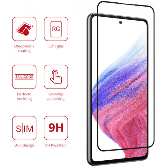 Rosso Tempered Glass - FullFace Αντιχαρακτικό Προστατευτικό Γυαλί Οθόνης Samsung Galaxy A53 5G - Black (8719246344077)