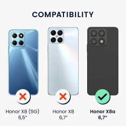 KWmobile Matte Θήκη Σιλικόνης με Λουράκι Λαιμού Honor X8a - Gray Green (61577.172)