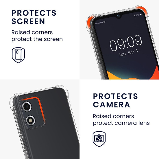 KWmobile Διάφανη Θήκη Σιλικόνης με Λουράκι Λαιμού - Motorola Moto E13 - Transparent (61623.01)