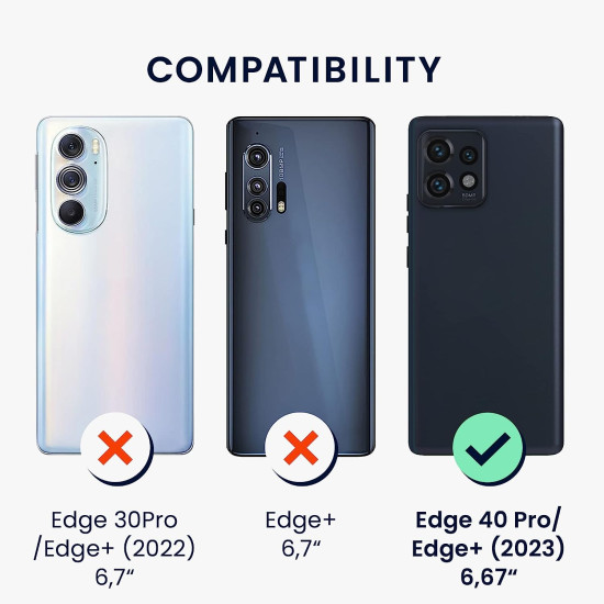 KWmobile Soft Flexible Rubber Cover - Θήκη Σιλικόνης Motorola Edge 40 Pro / Edge Plus 2023 - Black (61344.01)