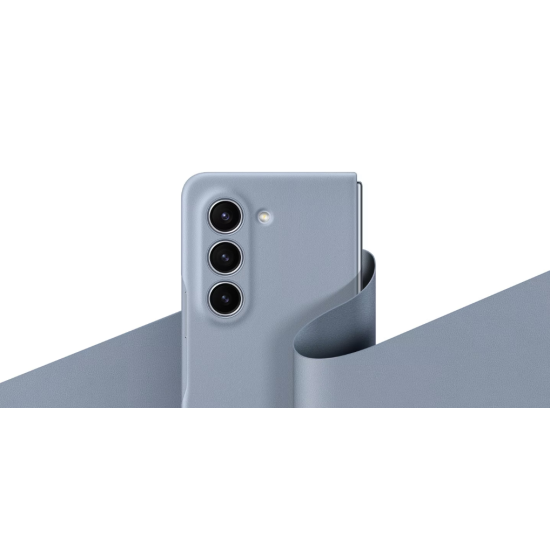 Official Samsung Eco Leather Case - Σκληρή Θήκη από Οικολογικό Δέρμα - Samsung Galaxy Z Fold5 - Icy Blue (EF-VF946PLEGWW)