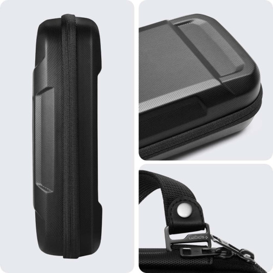 Spigen Pouch Rugged Armor Pro - Σκληρή Θήκη / Τσάντα Sleeve για Nintendo Switch / Switch OLED με Ενσωματωμένη Θήκη για Apple AirTag 2 / 1 - Black (AFA04021)
