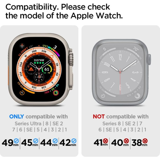 Spigen Lite Fit Ultra - Υφασμάτινο Λουράκι Apple Watch Ultra/SE/11/10/9/8/7/6/5/4 (49/46/45/44mm) - Orange (AMP05986)