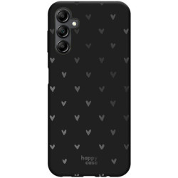 HappyCase Θήκη Σιλικόνης Samsung Galaxy A14 - Hearts Print Black (8719246398964)