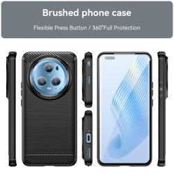 Techsuit Carbon Silicone - Θήκη Σιλικόνης Honor Magic5 Pro - Black (5949419064003)