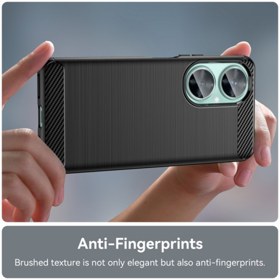 Techsuit Carbon Silicone - Θήκη Σιλικόνης Huawei Nova 11i - Black (5949419063907)