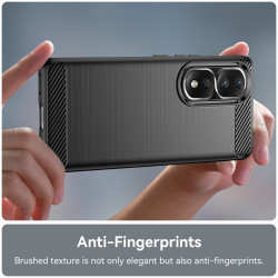 Techsuit Carbon Silicone - Θήκη Σιλικόνης Honor 90 Pro / 80 Pro - Black (5949419063921)