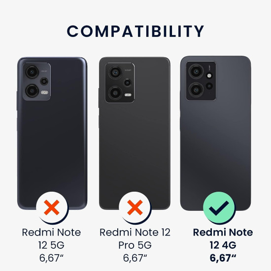 KWmobile Soft Slim Flexible Rubber Cover with Camera Protector - Θήκη Σιλικόνης Xiaomi Redmi Note 12 4G με Πλαίσιο Κάμερας - Sweet Cherry (61170.229)