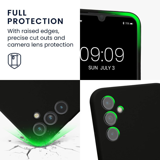 KWmobile Soft Flexible Rubber Cover - Θήκη Σιλικόνης Samsung Galaxy A34 με Πλαίσιο Κάμερας - Black (60807.01)