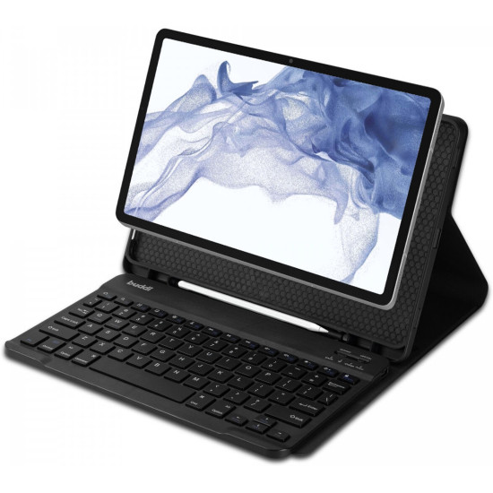 Buddi Zuna Keyboard Case - Θήκη με Υποδοχή για Γραφίδα και Πληκτρολόγιο Bluetooth - Samsung Galaxy Tab S8 / S7 11" - Black (8719246386633)