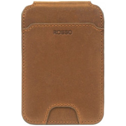 Rosso Deluxe MagSafe Wallet - Δερμάτινη MagSafe Θήκη - Πορτοφόλι για Κάρτες / Αναδιπλούμενη Βάση - Brown (8719246399022)