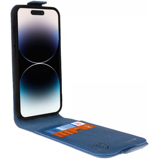 Rosso Element Vertical Flip Case - Flip Θήκη Πορτοφόλι Apple iPhone 14 Pro - Blue (8719246407017)