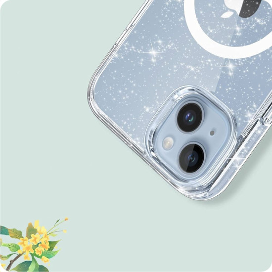 Tech-Protect FlexAir Hybrid - Σκληρή Διάφανη Θήκη MagSafe Apple iPhone 15 - Glitter Clear (9490713936313)