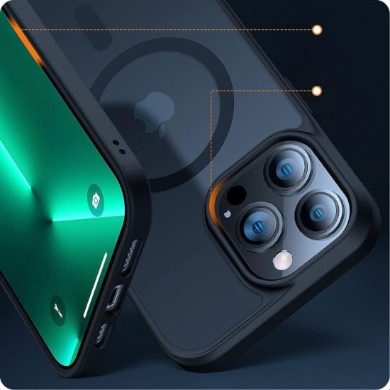 Tech-Protect MagMat - Σκληρή Διάφανη Θήκη MagSafe Apple iPhone 15 Pro - Black / Clear (9490713936481)