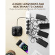 Viyisi G007P Charging Dock with 4 Lightning / iPhone Portable Chargers - Μαγνητικός Σταθμός Φόρτισης με 4 x PowerBank / Φορητές Μπαταρίες Φόρτισης με Ενσωματωμένο Lightning - 4 x 5000mAh - 20W - Black (5200260000627)