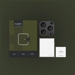 Hofi FullCam Pro+ - Μεταλλικό Προστατευτικό Κάλυμμα με Tempered Glass για Φακό Κάμερας - Apple iPhone 15 Pro / 15 Pro Max - Black (9319456604542)
