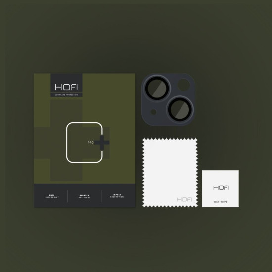 Hofi FullCam Pro+ - Μεταλλικό Προστατευτικό Κάλυμμα με Tempered Glass για Φακό Κάμερας - Apple iPhone 15 / 15 Plus - Black (9319456604559)