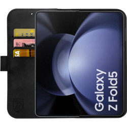 Rosso Deluxe Δερμάτινη Θήκη Πορτοφόλι Samsung Galaxy Z Fold5 - Black (8719246418778)
