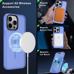 HappyCase Ημιδιάφανη Σκληρή Θήκη MagSafe - Apple iPhone 15 Pro - Matte Blue (8719246415302)