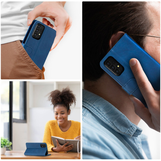 Rosso Element PU Θήκη Πορτοφόλι Samsung Galaxy A72 - Blue (8719246296703)