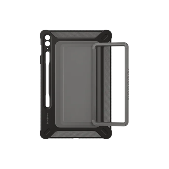 Official Samsung Outdoor Cover - Ανθεκτική Σκληρή Θήκη με Λαβή Μεταφοράς & Υποδοχή S-Pen - Samsung Galaxy Tab S9 FE Plus 12.4" - Black (EF-RX610CBEGWW)
