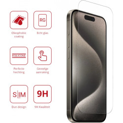 Rosso Tempered Glass - Αντιχαρακτικό Προστατευτικό Γυαλί Οθόνης Apple iPhone 15 Pro - Clear (8719246401077)