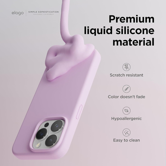 Elago Silicone Case - Premium Θήκη Σιλικόνης Apple iPhone 15 Pro Max - Light Lilac (ES15SC67PRO-LLIL)
