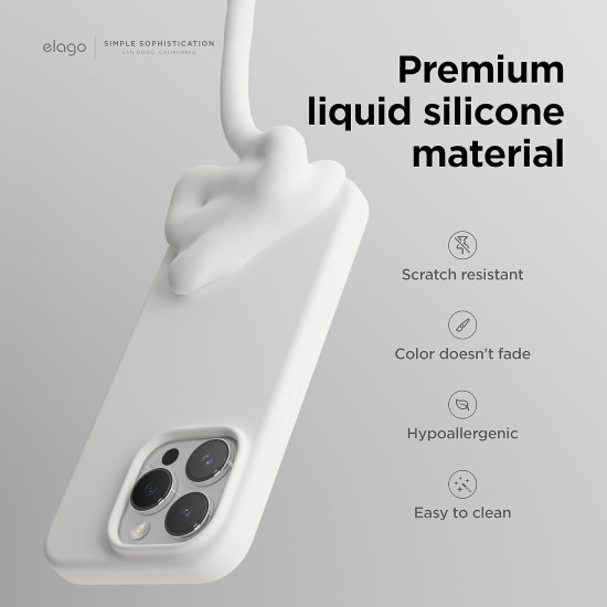 Elago Silicone Case - Premium Θήκη Σιλικόνης Apple iPhone 15 Pro Max - White (ES15SC67PRO-WH)