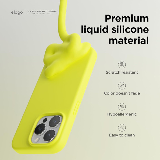 Elago Silicone Case - Premium Θήκη Σιλικόνης Apple iPhone 15 Pro Max - Neon Yellow (ES15SC67PRO-NYE)