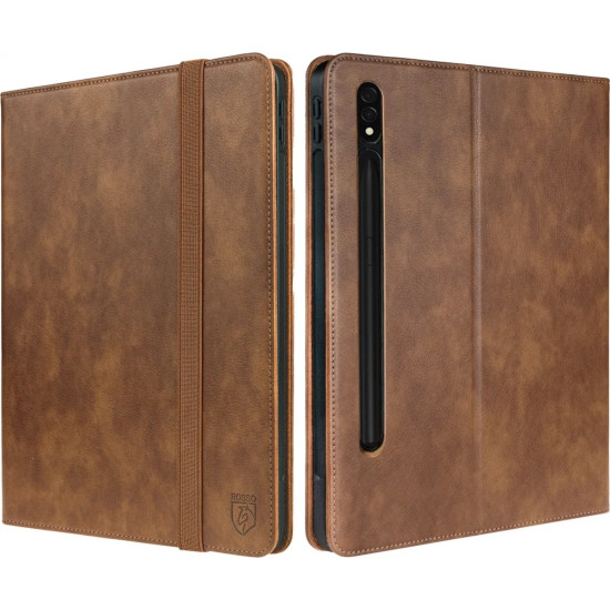 Rosso Element PU Θήκη Samsung Galaxy Tab S10 Plus / S9 Plus 12.4'' με Υποδοχή για Γραφίδα - Brown (8719246407864)