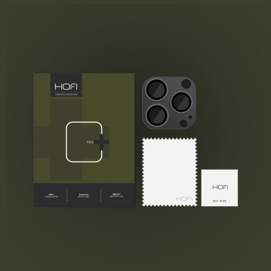 Hofi FullCam Pro+ - Μεταλλικό Προστατευτικό Κάλυμμα με Tempered Glass για Φακό Κάμερας - Apple iPhone 14 Pro / 14 Pro Max - Black (9490713928677)