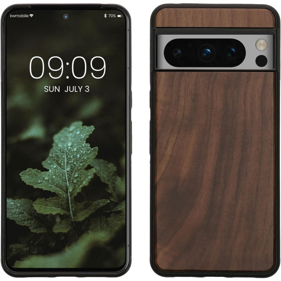 KWmobile Σκληρή Ξύλινη Θήκη με TPU Bumper - Google Pixel 8 Pro - Walnut / Dark Brown (61872.18)