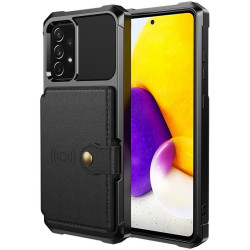 HappyCase 3 σε 1 - Θήκη Σιλικόνης με Ενσωματωμένο PU Πορτοφόλι - Samsung Galaxy A53 5G - Black (8719246382093)