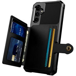 HappyCase 3 σε 1 - Θήκη Σιλικόνης με Ενσωματωμένο PU Πορτοφόλι - Samsung Galaxy A14 - Black (8719246388002)