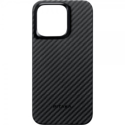 Pitaka MagEZ Case 4 - MagSafe Θήκη Aramid Fiber Body Apple iPhone 15 Pro - 1.15mm - 1500D - Black / Grey / Twill (KI1501P)