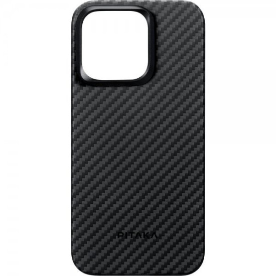 Pitaka MagEZ Case 4 - MagSafe Θήκη Aramid Fiber Body Apple iPhone 15 Pro - 1.15mm - 1500D - Black / Grey / Twill (KI1501P)