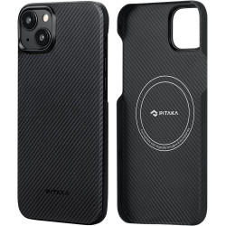Pitaka MagEZ Case 4 - MagSafe Θήκη Aramid Fiber Body Apple iPhone 15 - 0.95mm - 600D - Black / Grey / Twill (KI1501A)