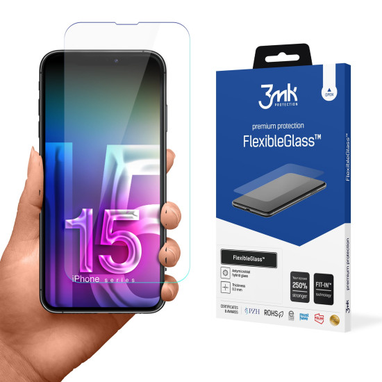 3MK Premium Flexible Glass - Αντιχαρακτικό Υβριδικό Προστατευτικό Γυαλί Οθόνης - Apple iPhone 15 Pro Max - 0.3mm (5903108535595)