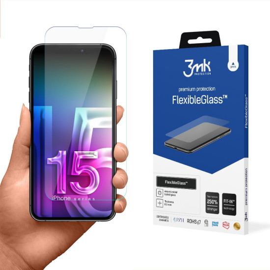 3MK Premium Flexible Glass - Αντιχαρακτικό Υβριδικό Προστατευτικό Γυαλί Οθόνης - Apple iPhone 15 Pro - 0.3mm (5903108535557)