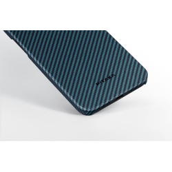 Pitaka MagEZ Case 4 - MagSafe Θήκη Aramid Fiber Body Apple iPhone 15 Pro - 1.15mm - 1500D - Black / Blue / Twill (KI1508P)