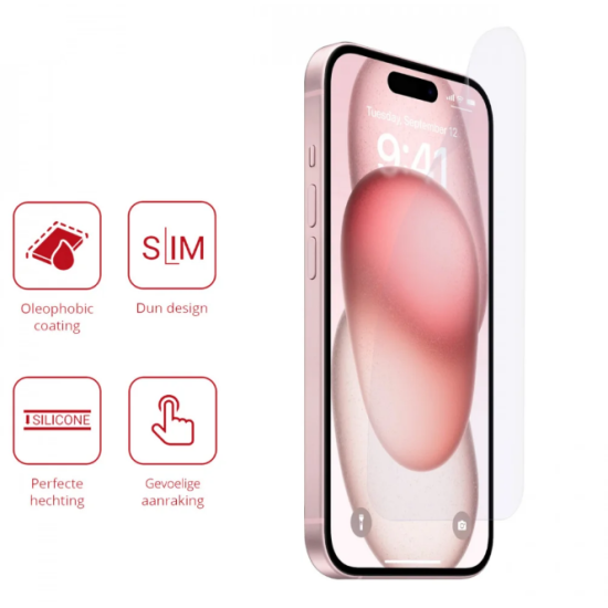 Rosso Ultra Clear Screen Protector - Μεμβράνη Προστασίας Οθόνης - Apple iPhone 15 Plus - 2 Τεμάχια (8719246401138)