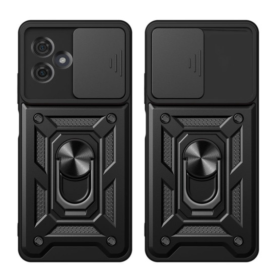 Tech-Protect Camshield Pro - Ανθεκτική Θήκη Motorola Moto G54 με Κάλυμμα για την Κάμερα & Μεταλλικό Ring Holder - Black (9319456607338)