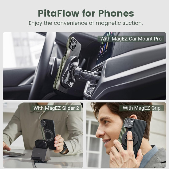 Pitaka Fusion Weaving MagEZ Case 4 - MagSafe Θήκη Aramid Fiber Body Apple iPhone 15 - 0.95mm - 600D - Overture (FO1501)