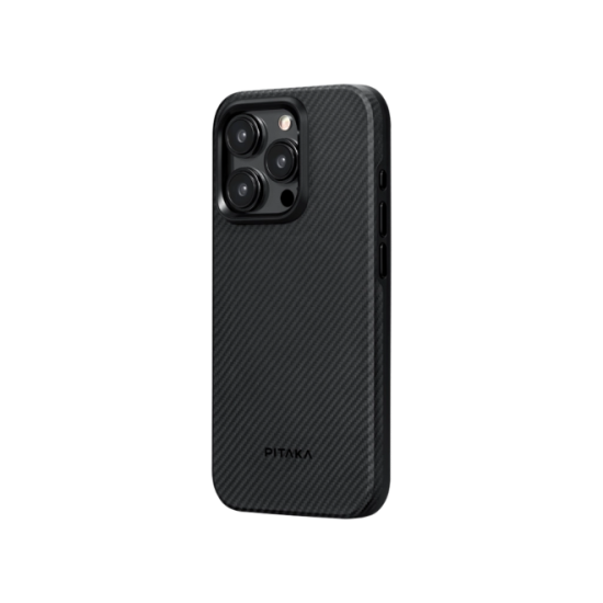 Θήκη iPhone 15 Pro Pitaka MagEZ Case Pro 4 με MagSafe Aramid Fiber Body & TPU 1.6mm 1500D - Black / Grey / Twill (KI1501PP)