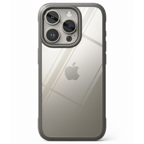 Ringke Fusion Bold - Σκληρή Διάφανη Θήκη με TPU Bumper - Apple iPhone 15 Pro - Gray (8809919307475)