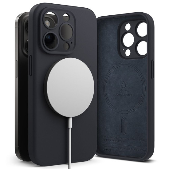 Ringke Silicone Magnetic - Ανθεκτική MagSafe Θήκη Σιλικόνης - Apple iPhone 15 Pro - Deep Blue (8809919307833)